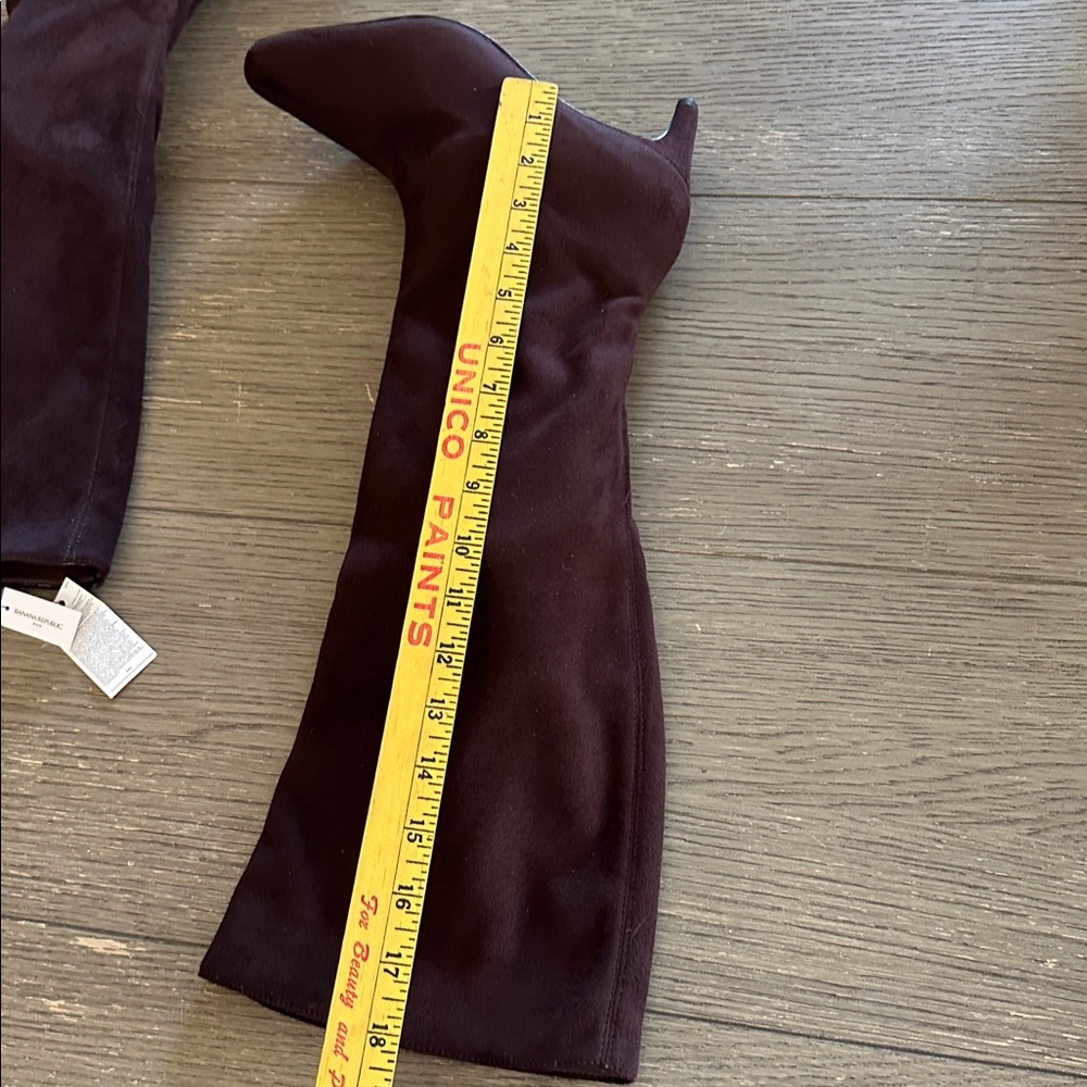 NWT Banana Republic Factory knee high faux suede boots chocolate brown size 7.5 - Picture 8 of 13